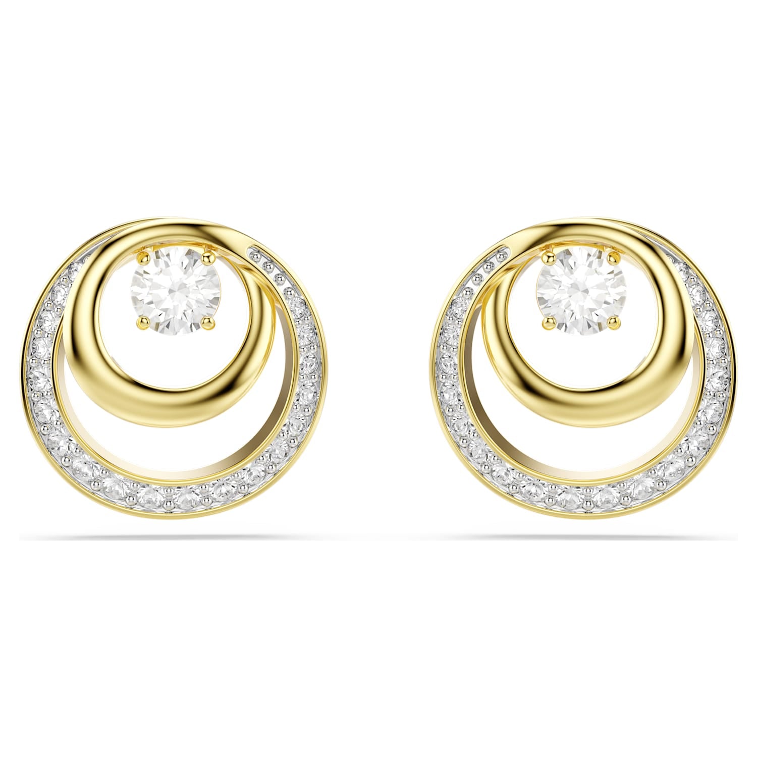 Swarovski Hyperbola Stud Earrings - Gold - Swarovski