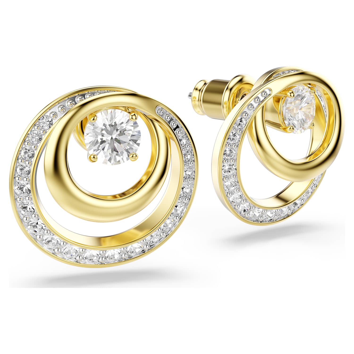 Swarovski Hyperbola Stud Earrings - Gold - Swarovski