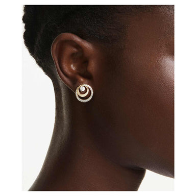Swarovski Hyperbola Stud Earrings - Gold - Swarovski