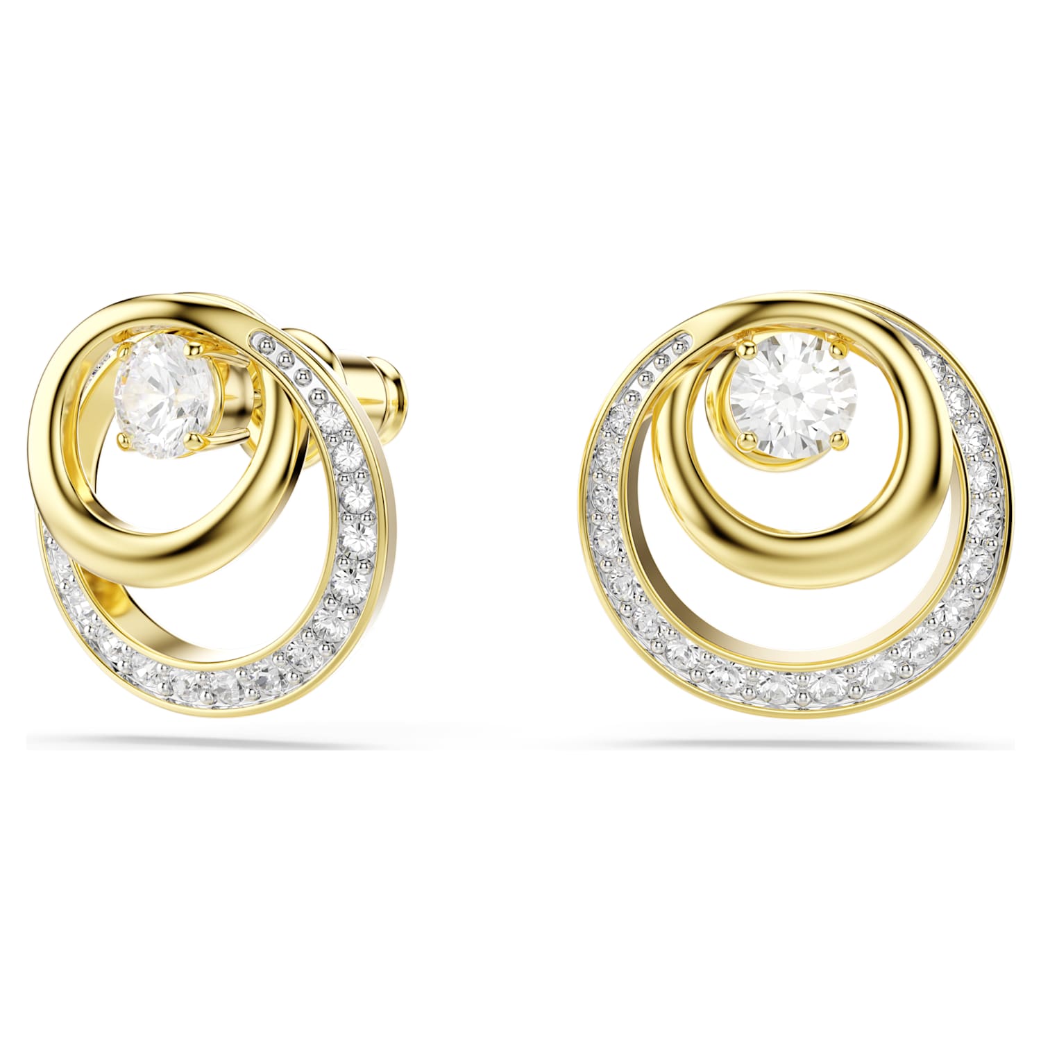 Swarovski Hyperbola Stud Earrings - Gold - Swarovski