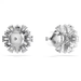 Swarovski Idyllia Snowflake Stud Earrings - White/Rhodium - Swarovski