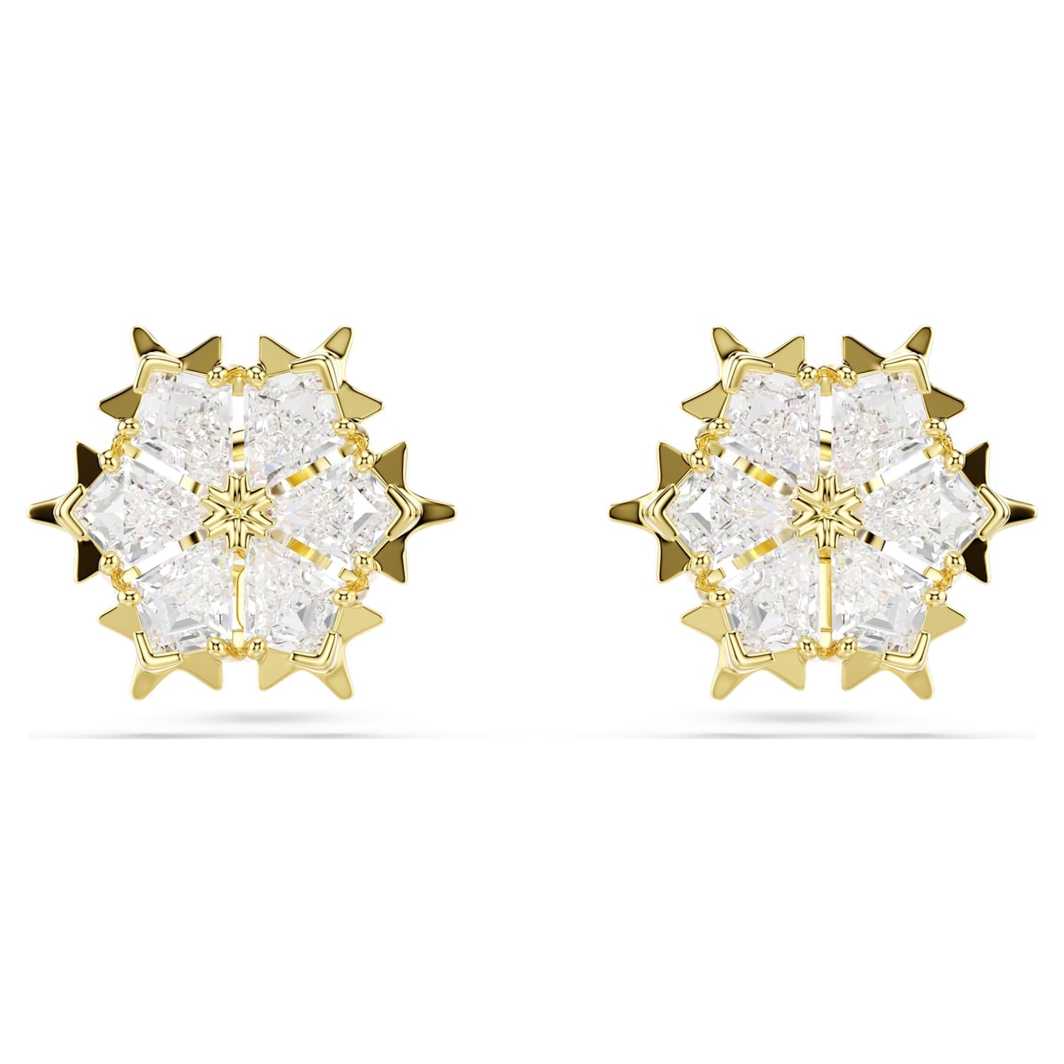 Swarovski Magic Snowflake Stud Earrings - Gold - Swarovski