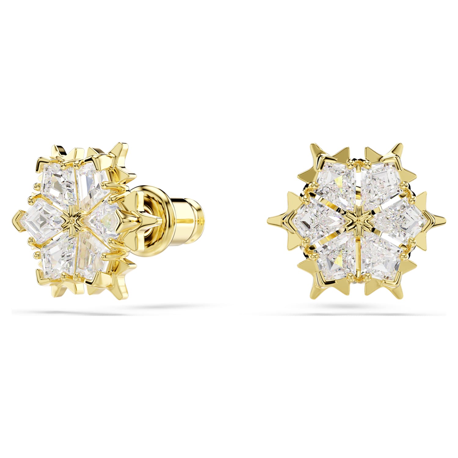 Swarovski Magic Snowflake Stud Earrings - Gold - Swarovski