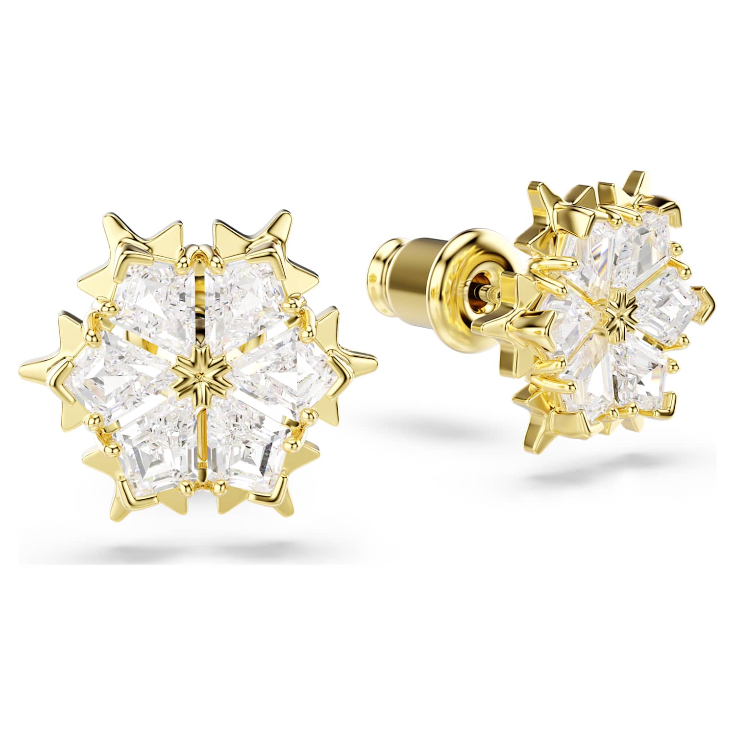 Swarovski Magic Snowflake Stud Earrings - Gold - Swarovski