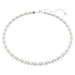 Swarovski Matrix 5mm Tennis Necklace - Crystal/Pearl/Rhodium - Swarovski