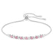 Silver Matrix bracelet with pink and clear stones on a white background