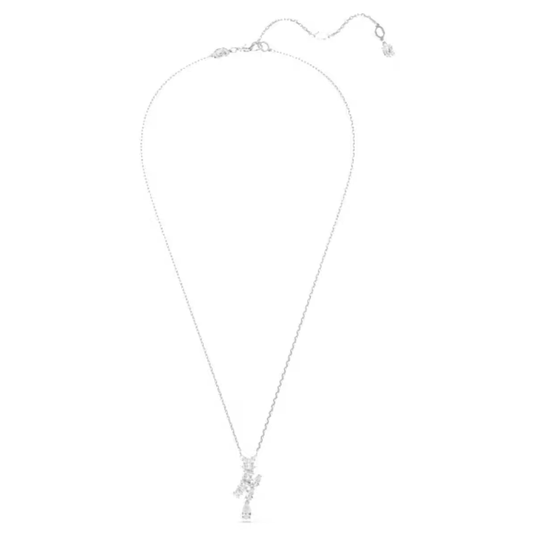 Swarovski Matrix Drop Pendant Necklace - White/Rhodium - Swarovski