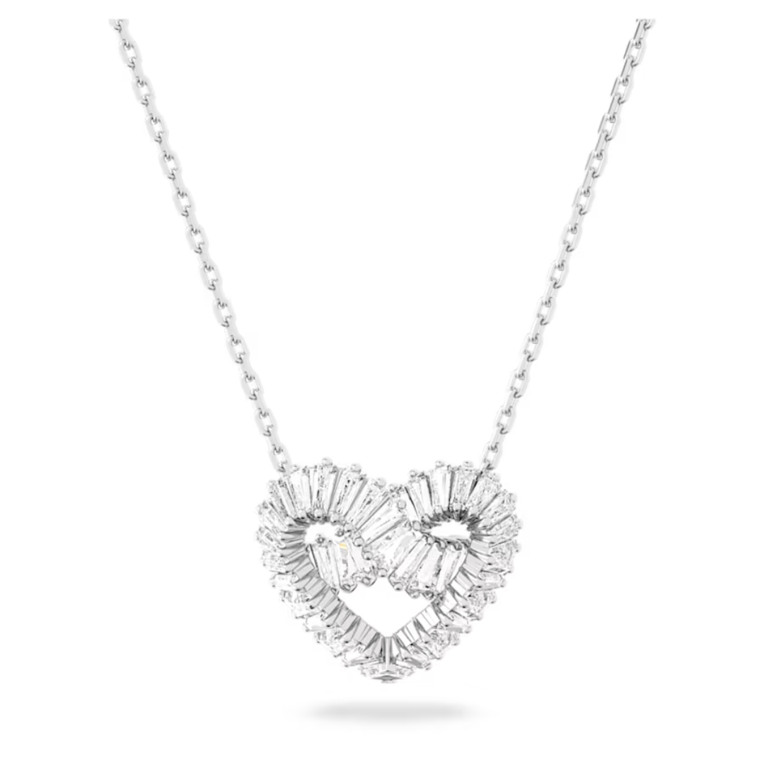Swarovski Matrix Heart Pendant - Rhodium - Swarovski