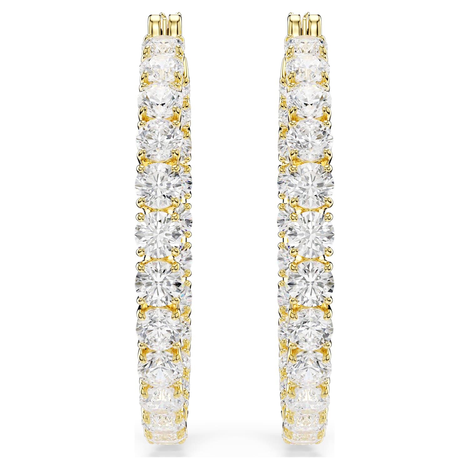Alternate view of the gold Matrix crystal hoop earrings