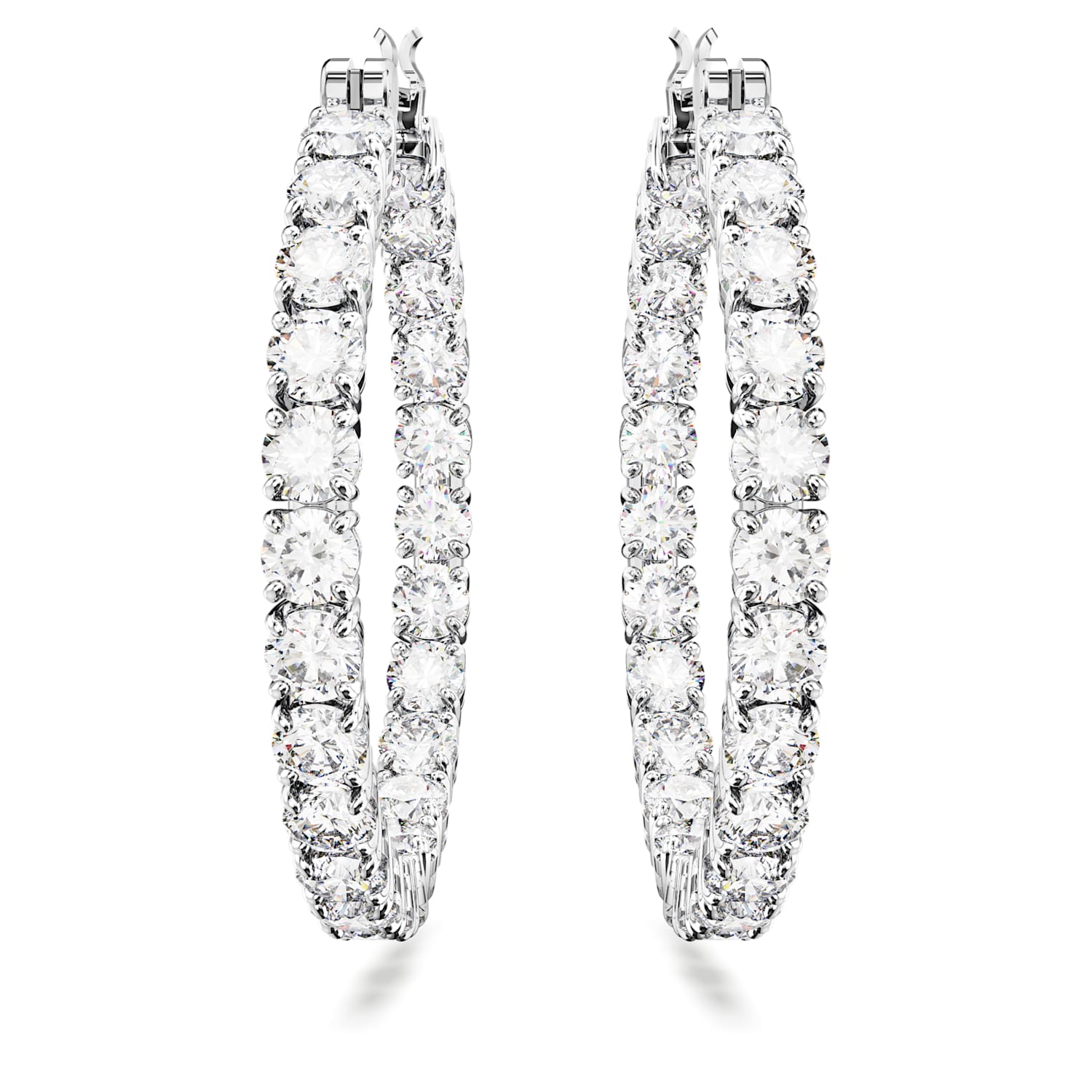 Swarovski Matrix Hoop Earrings - Silver - Swarovski
