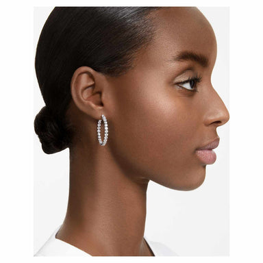 Swarovski Matrix Hoop Earrings - Silver - Swarovski