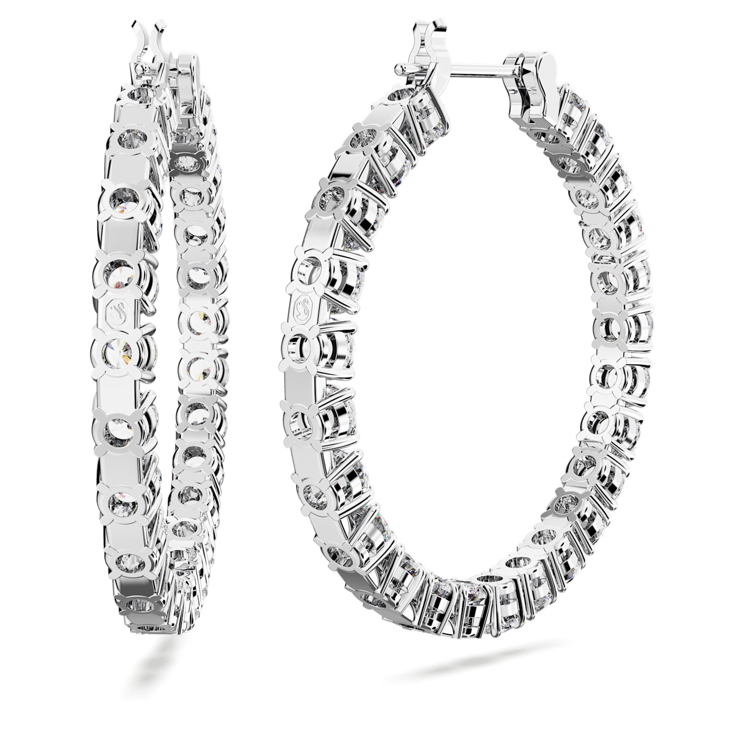 Swarovski Matrix Hoop Earrings - Silver - Swarovski