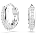 Swarovski Matrix Hoop Earrings - White/Rhodium - Swarovski