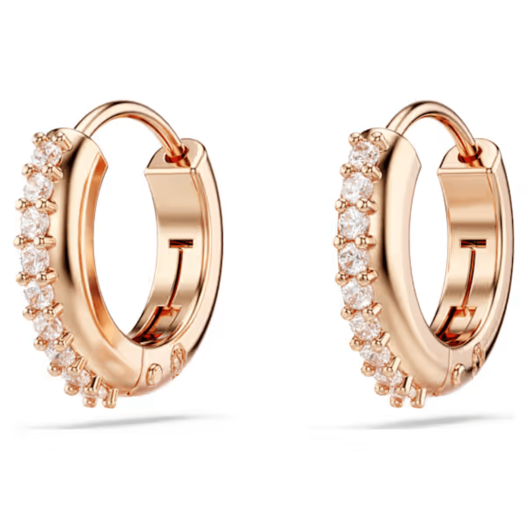 Swarovski Matrix Hoop Earrings - White/Rose Gold - Swarovski