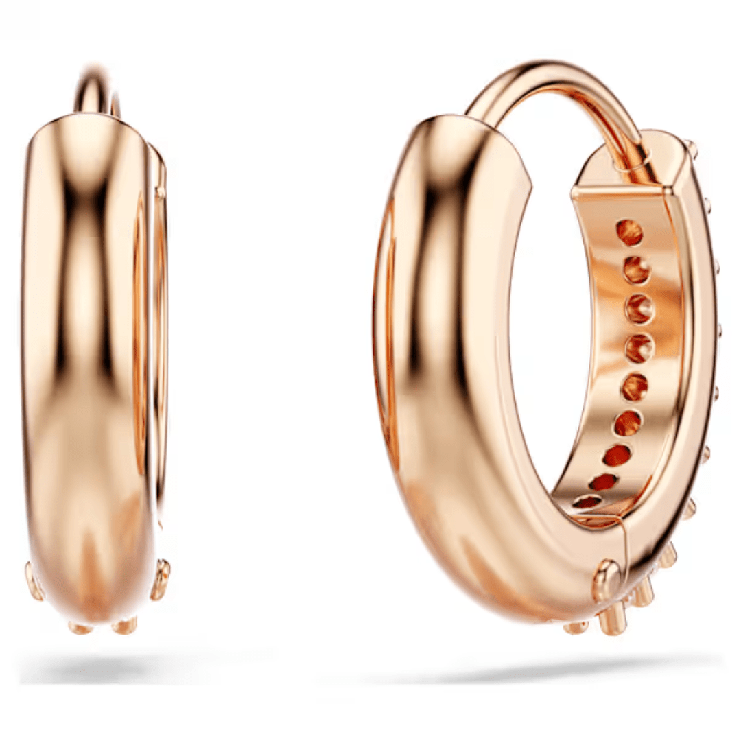 Swarovski Matrix Hoop Earrings - White/Rose Gold - Swarovski
