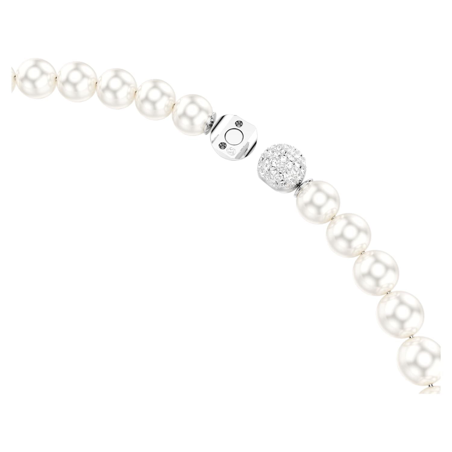 Swarovski Matrix Pearl Necklace - Silver - Swarovski