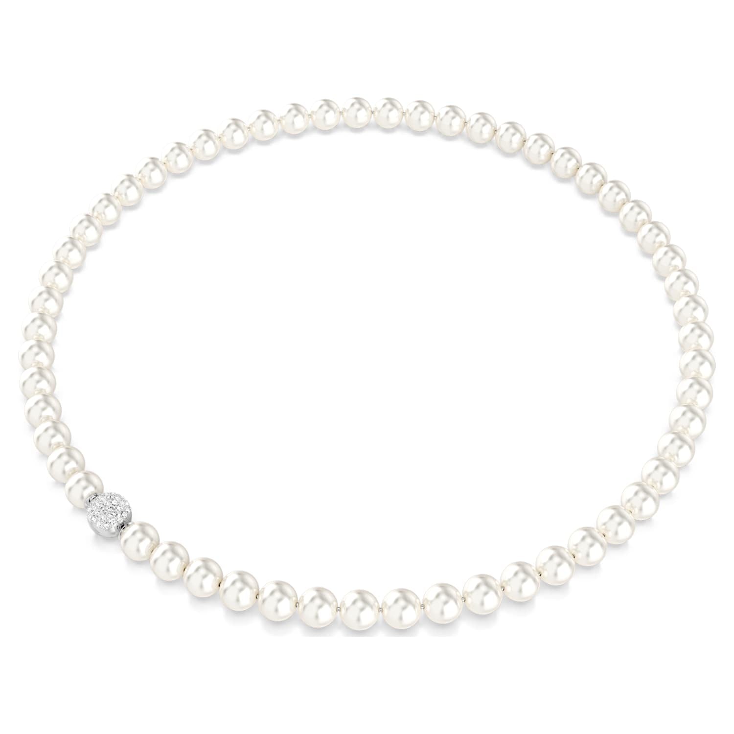 Swarovski Matrix Pearl Necklace - Silver - Swarovski
