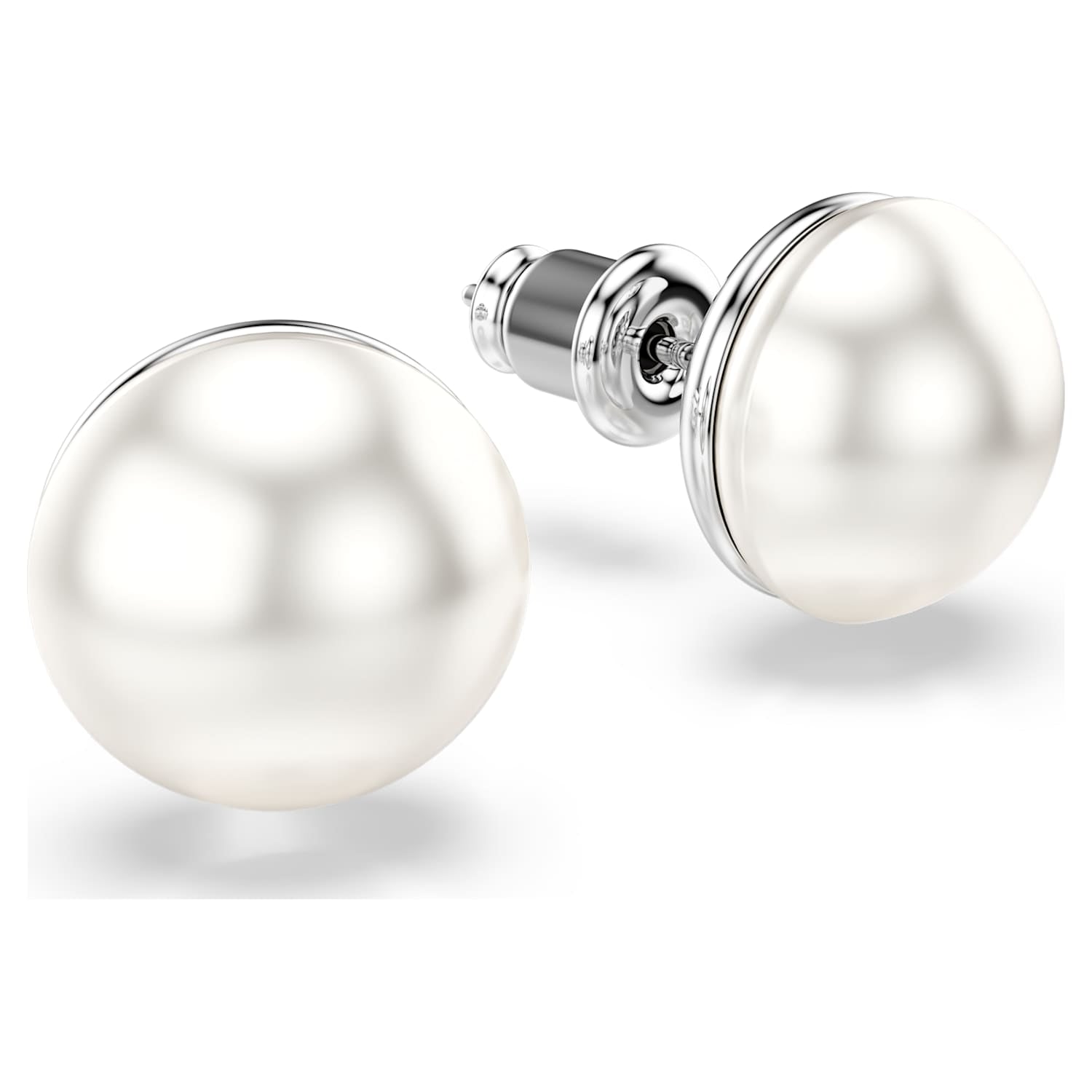 Swarovski Matrix Pearl Stud Earrings - Silver - Swarovski