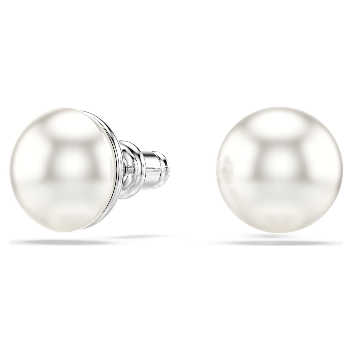 Swarovski Matrix Pearl Stud Earrings - Silver - Swarovski