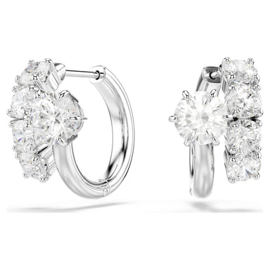 Swarovski Matrix Spiral Hoop Earrings - Silver - Swarovski