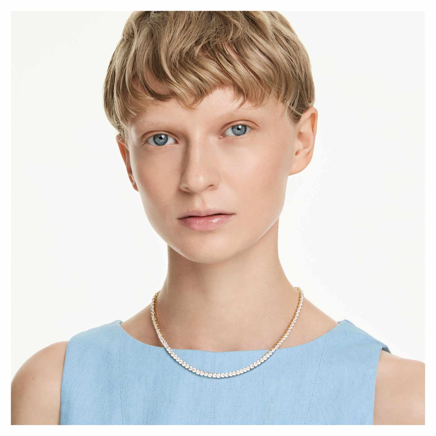 Swarovski Matrix Tennis Necklace - Gold - Swarovski