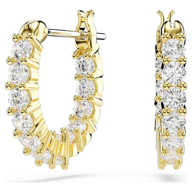 Gold Matrix Vittore mini hoop earrings on a white background