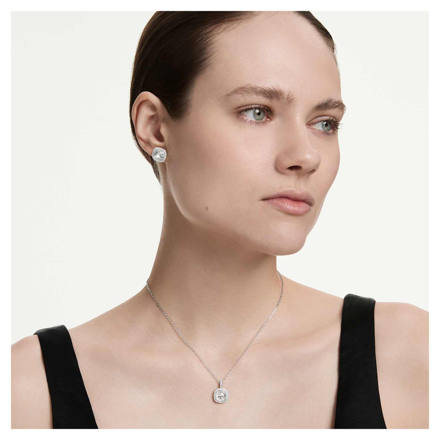 Swarovski Una Angelic Cushion Pendant & Stud Set - Silver - Swarovski