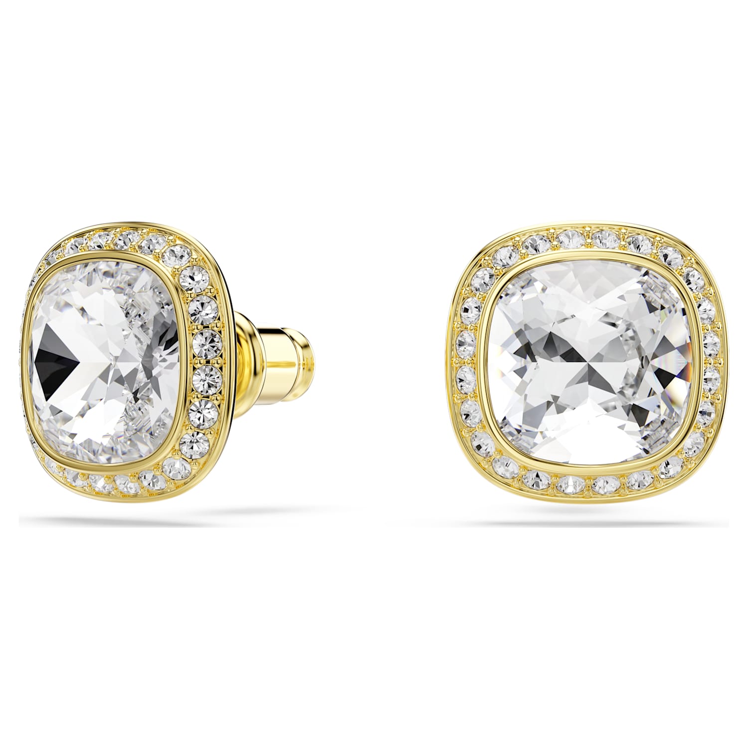 Swarovski Una Angelic Cushion Stud Earrings - Gold - Swarovski
