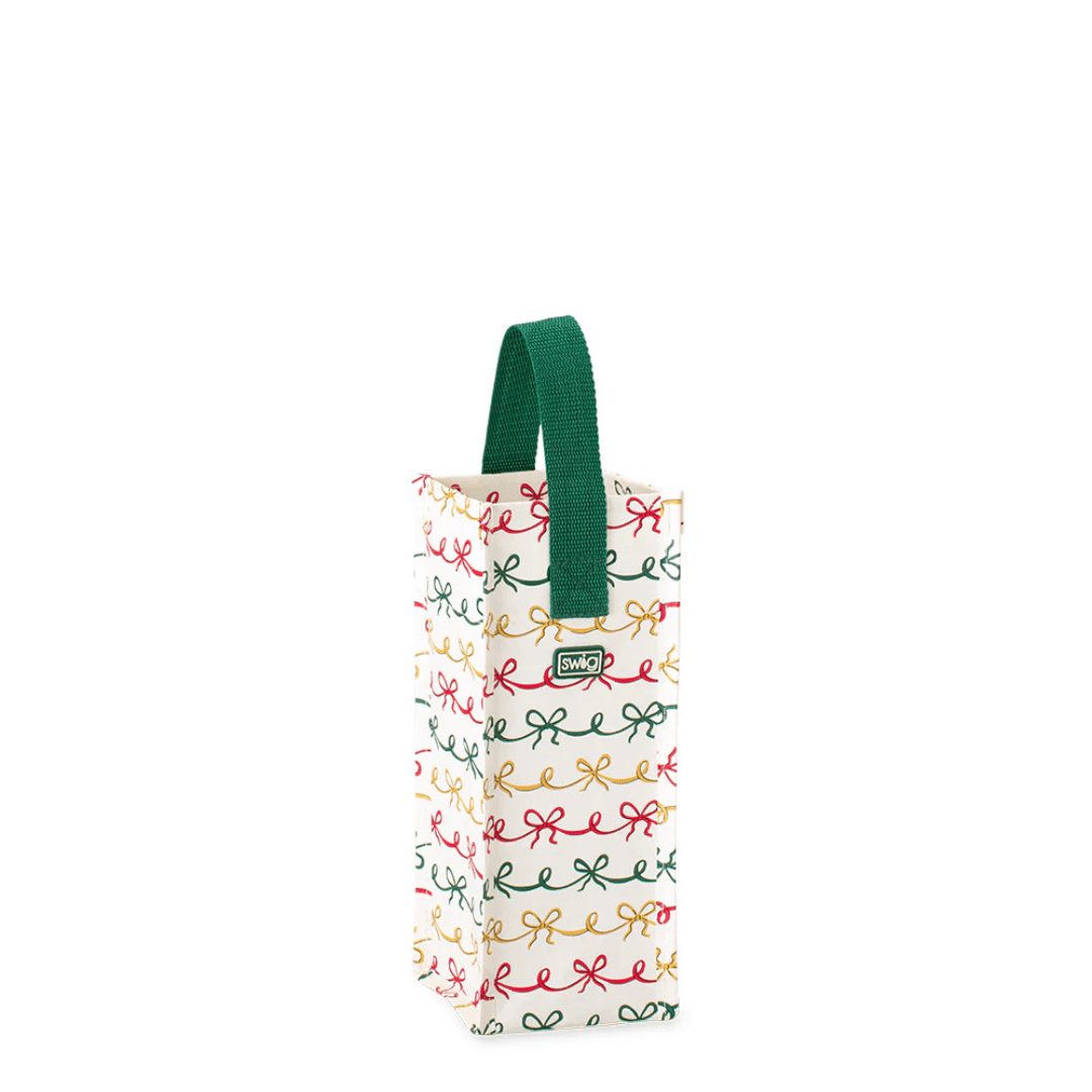 Swig Reusable Christmas Gift Bag - Christmas Bows - Swig