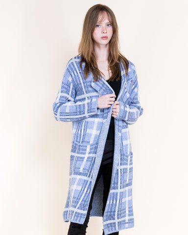 Tartan Coatigan - Denim - Very Moda