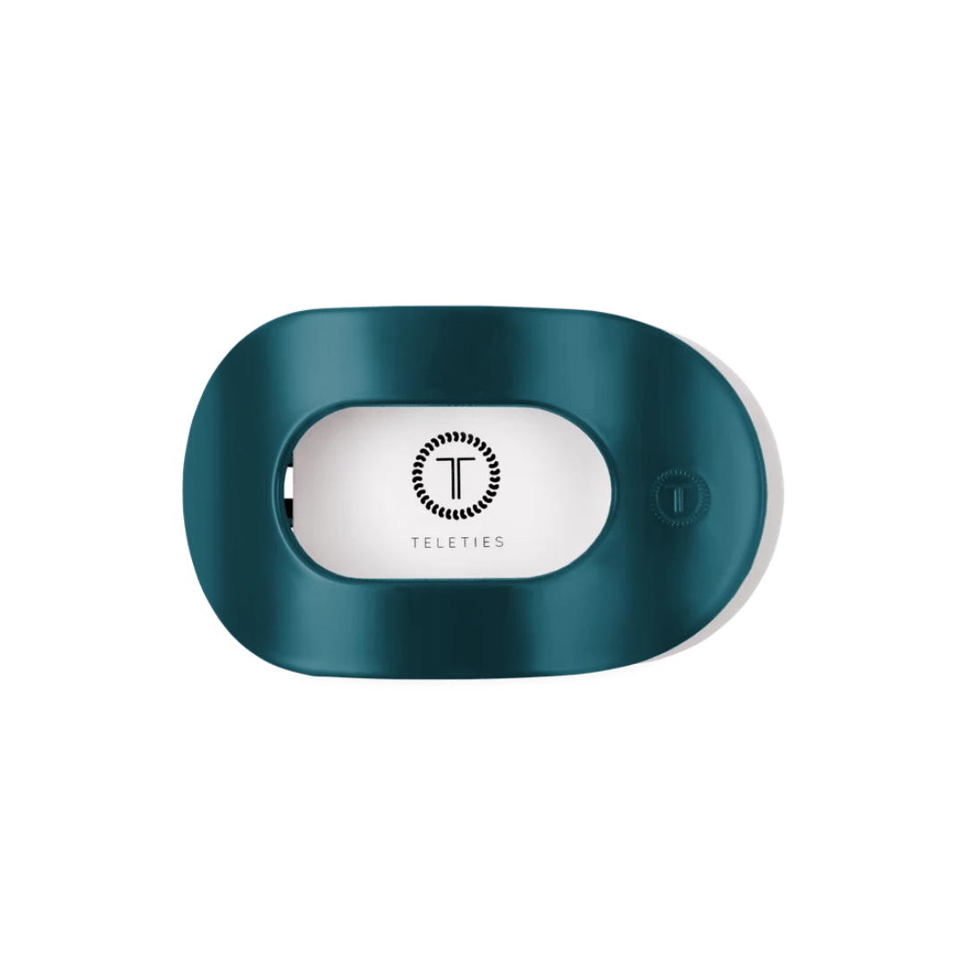 Teleties Flat Round Hair Clip - Teal With It - Teleties