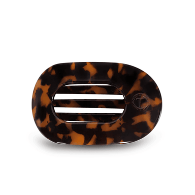 Teleties Flat Round Hair Clip - Tortoise - Medium - Teleties