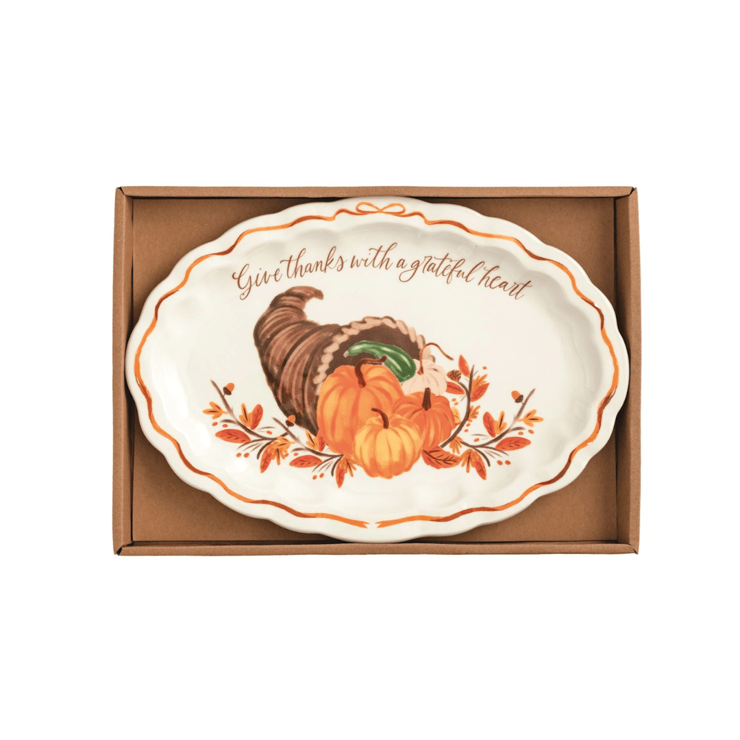 Thanksgiving Sentiment Plates - Mud Pie