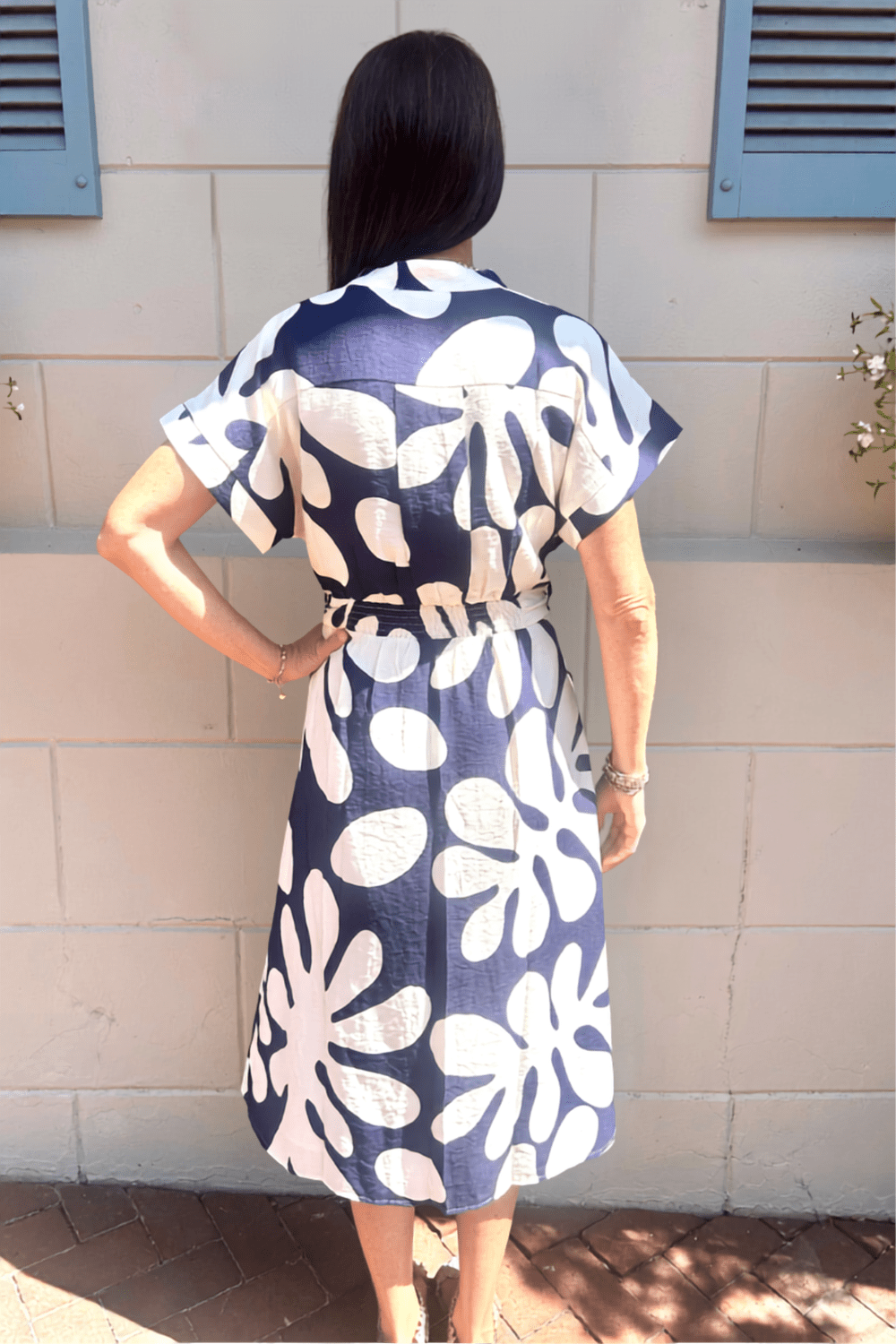 THML Buttondown Dress - Navy - THML Clothing