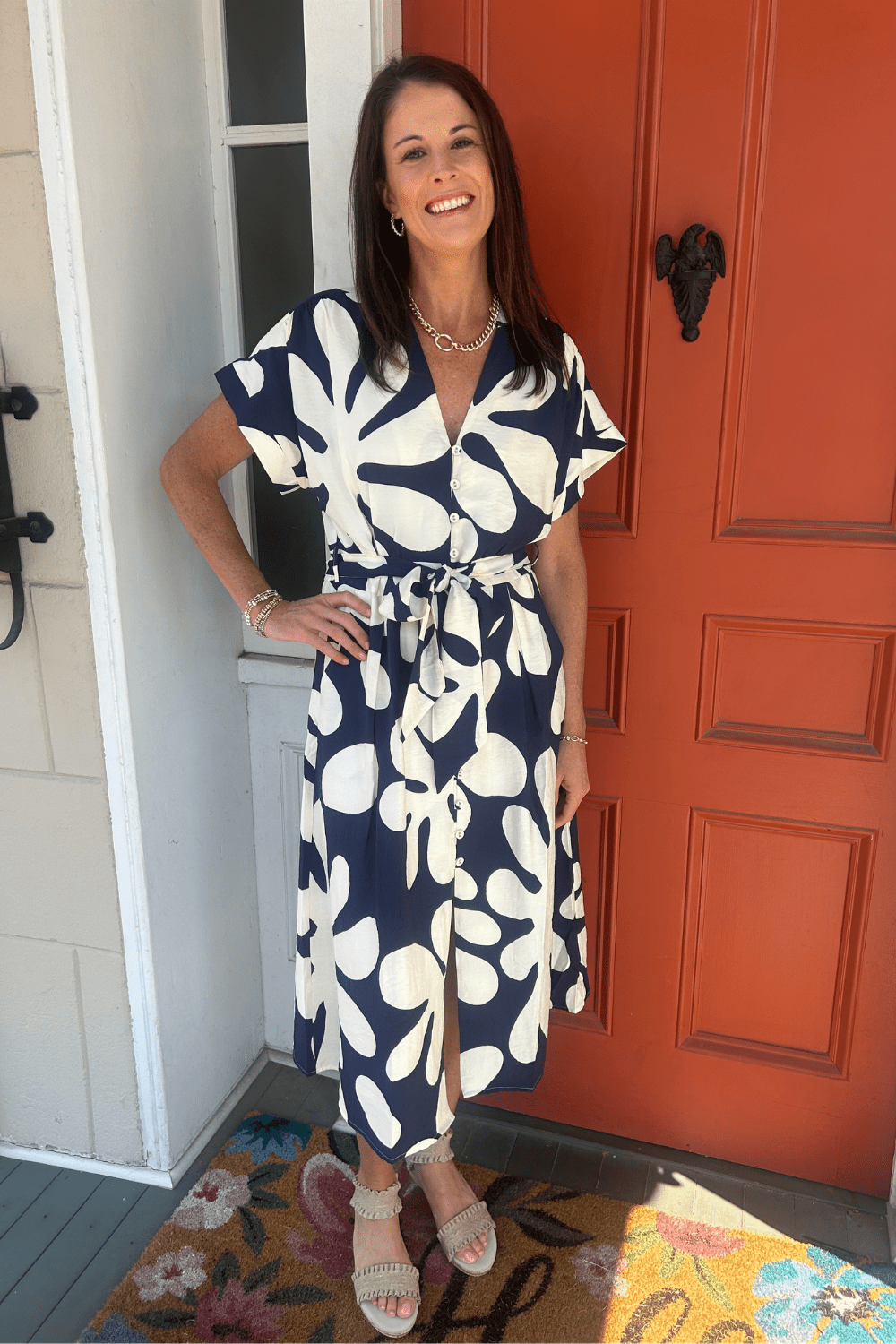 THML Buttondown Dress - Navy - THML Clothing