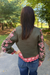 THML Clothing Floral Sweater In Olive - THML Clothing