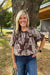 THML Clothing Relaxed Paisley Blouse In Brown - THML Clothing