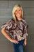 THML Clothing Relaxed Paisley Blouse In Brown - THML Clothing
