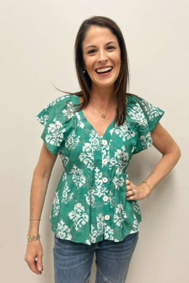 THML Floral Flutter Top - THML Clothing