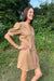 THML Flowy Dress in Caramel Suede - THML Clothing