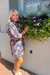THML Long Sleeve Print Dress in Navy - THML Clothing