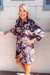 THML Long Sleeve Print Dress in Navy - THML Clothing