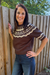 THML Short Sleeve Sweater in Brown - THML Clothing