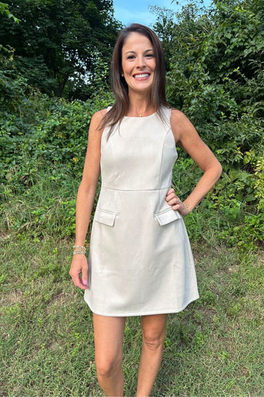 THML Tank Dress with Pockets in Beige - THML Clothing