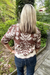 THML Two Tone Floral Top- Brown - THML Clothing