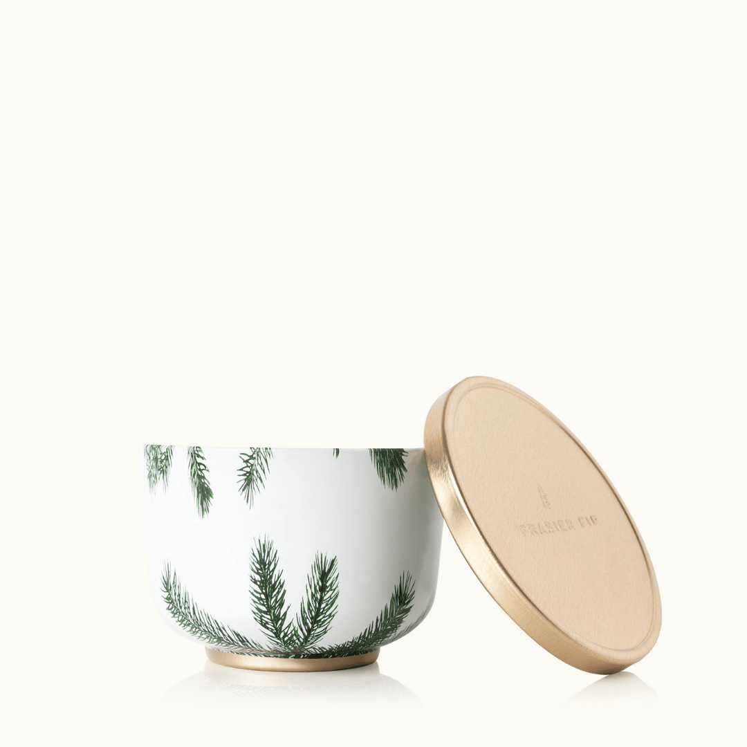 Thymes Frasier Fir Candle Tin with Gold Lid - Thymes