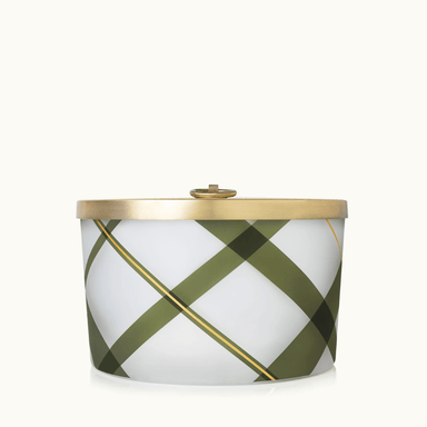 Thymes Frasier Fir Frosted Plaid 3 - Wick Candle - Thymes