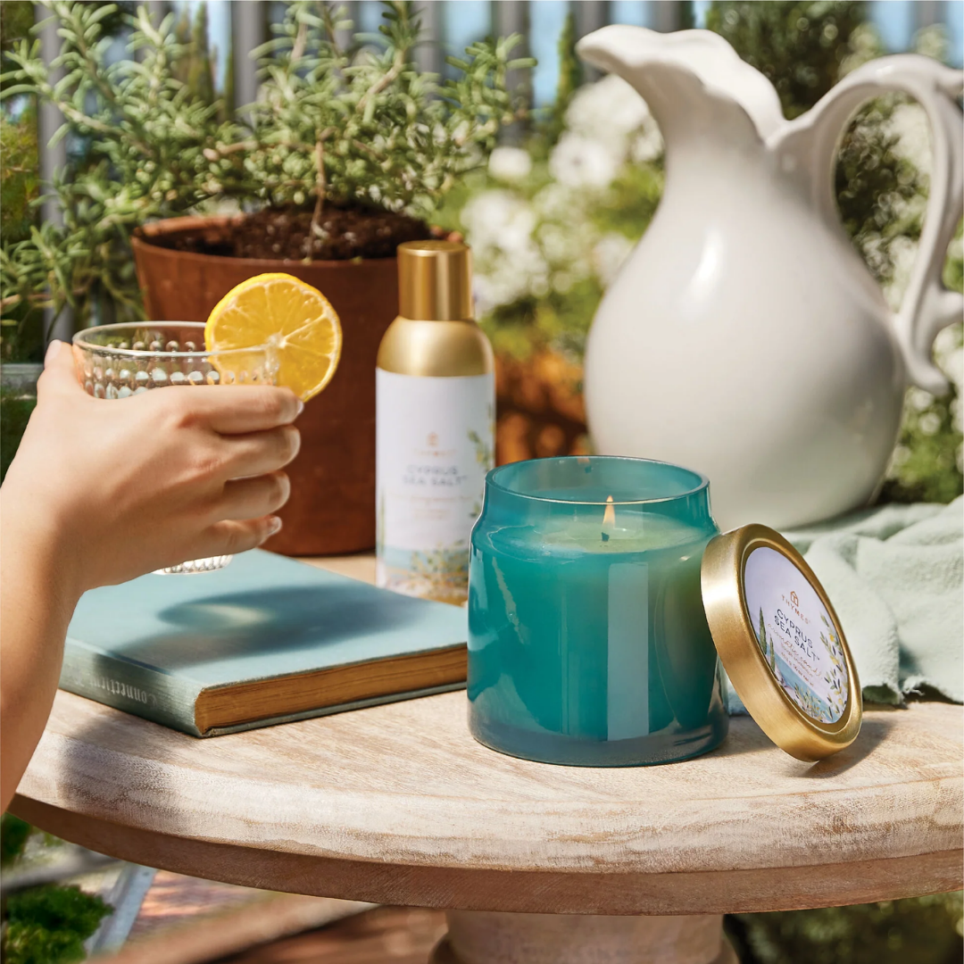 Thymes Glass Jar Poured Candle - Cyprus Sea Salt - Thymes