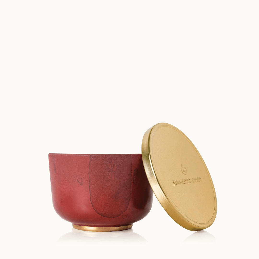 Thymes Poured Candle Tin - Gold - Simmered Cider - Thymes