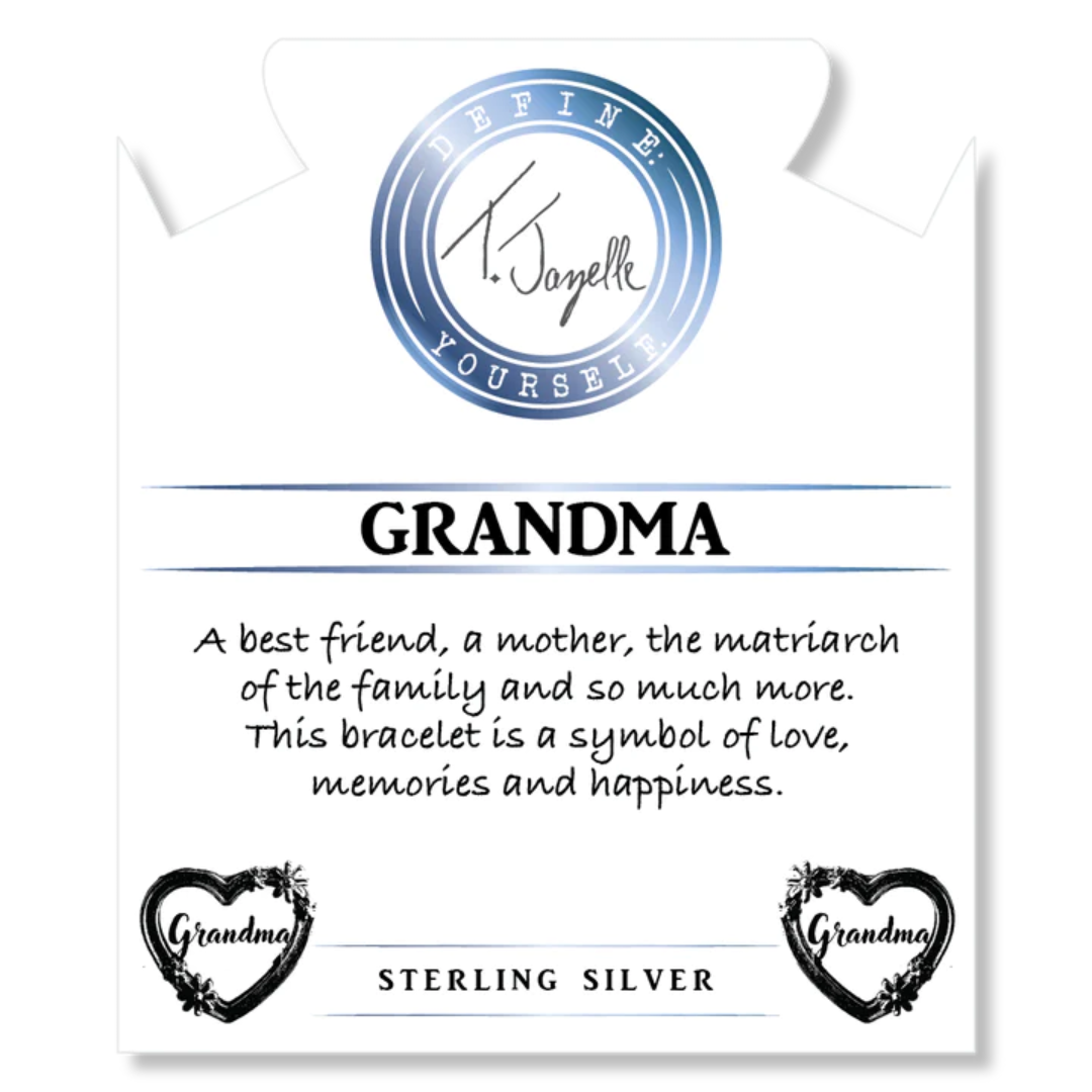 T. Jazelle Heart Grandma Charm Bracelet - Blue Aquamarine